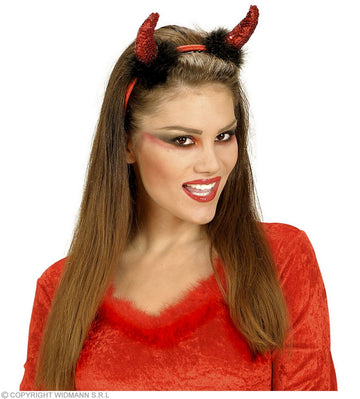 CORNA DIAVOLO IN PAILLETTES ROSSE