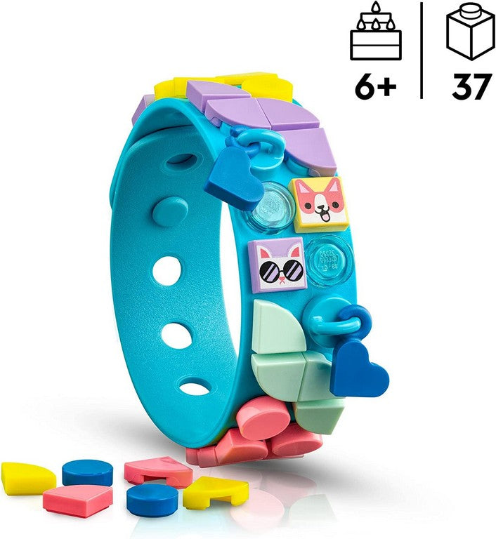 LEGO DOTS 41801 Il Braccialetto del mio Cucciolo, Kit Braccialetti Fai da Te per Bambini, Set Arti e Mestieri, Idee Regalo
