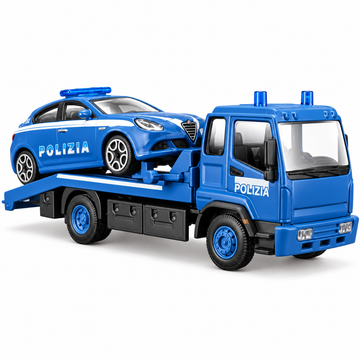 1:43 Bburago Carro Attrezzi Polizia con Alfa Romeo Giulietta