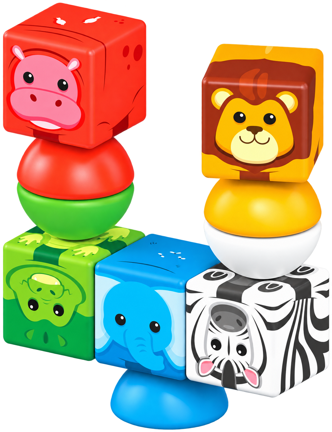 Geomag Magicube Stacking Safari – Costruzioni Magnetiche con Animali 10 Pezzi