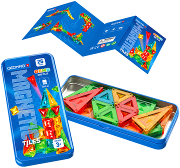 Geomag Magnetic Tiles Mini Gems Travel Set – Costruzioni Magnetiche da Viaggio 26 Pezzi