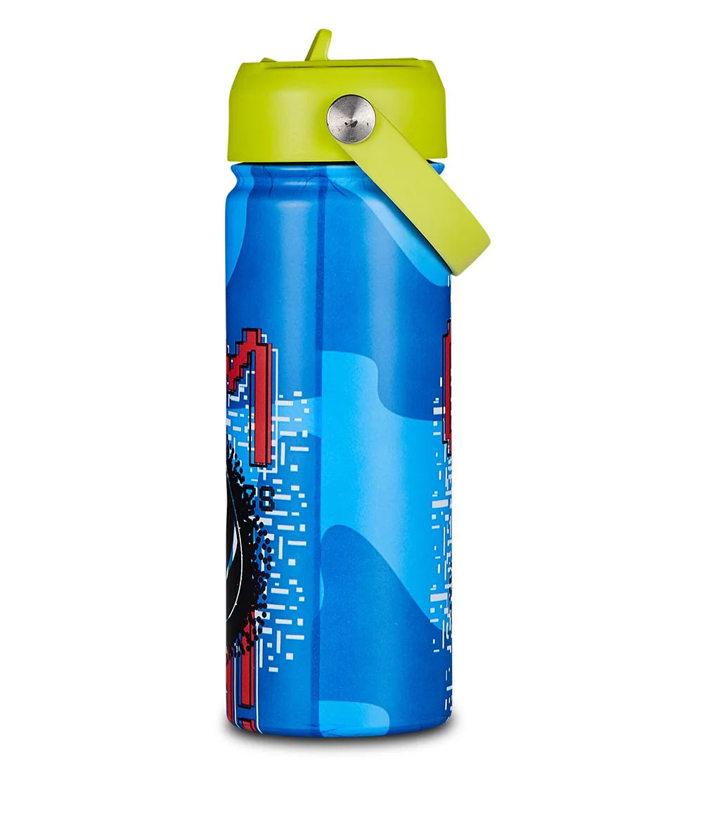 SJ Gang Gamer – Borraccia Termica con Cannuccia 460 ml in Acciaio Inox