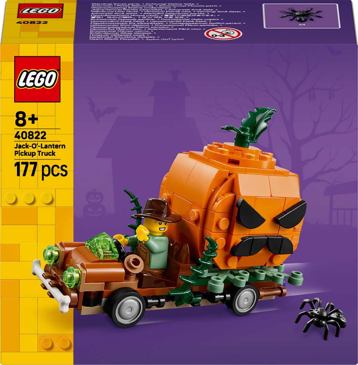 LEGO 40822 Furgone di Halloween Giocattolo, Kit Arti e Mestieri con Zucca e Minifigure del Contadino, Regalo per Bambini 8+