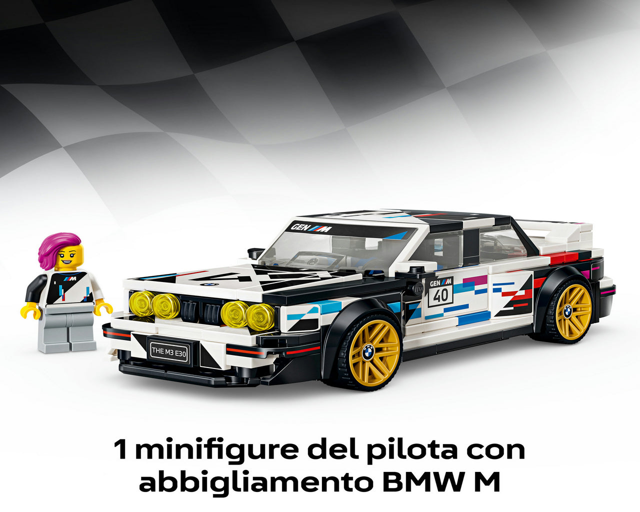 LEGO Speed Champions 77263 BMW M3 (E30), Macchina Giocattolo con Minifigure da Collezione, Regalo per Bambini e Fan da 9 Anni