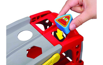 Bburago Junior 88623 – Racing Transporter, Camion Bisarca con 2 Auto Lamborghini e Formine