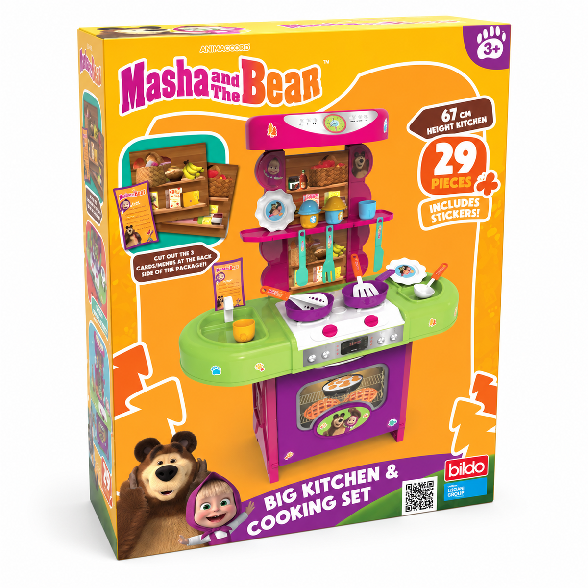 Masha e Orso Mega Cucina 67 cm con 29 Accessori – Bildo