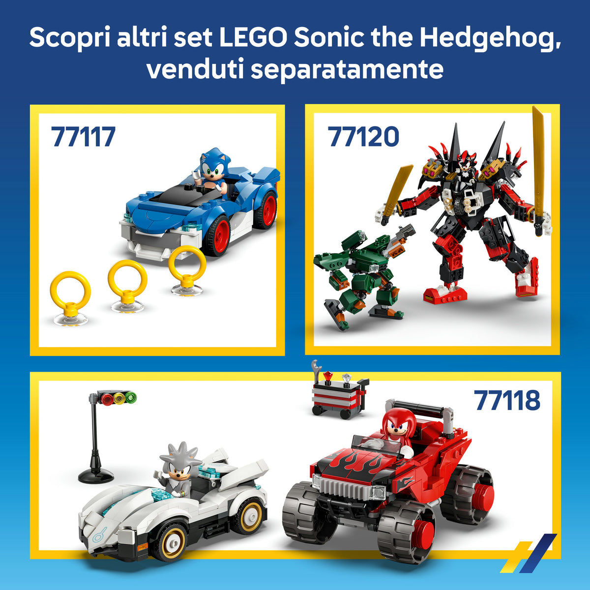 LEGO Sonic the Hedgehog 77119 Tornado-1 di Tails, Aereo Giocattolo con 2 Personaggi e Smeraldo del Caos, Regalo per Gamer 8+