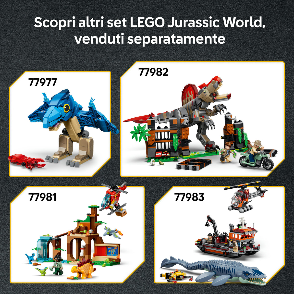LEGO Jurassic World 77978 Camion da Trasporto per il Giovane T. Rex, Giocattolo con Dinosauro, ATV e 2 Minifigure, Regalo 4+