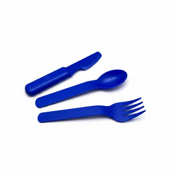 Set Posate Scuola Blu 3 Pezzi in Plastica