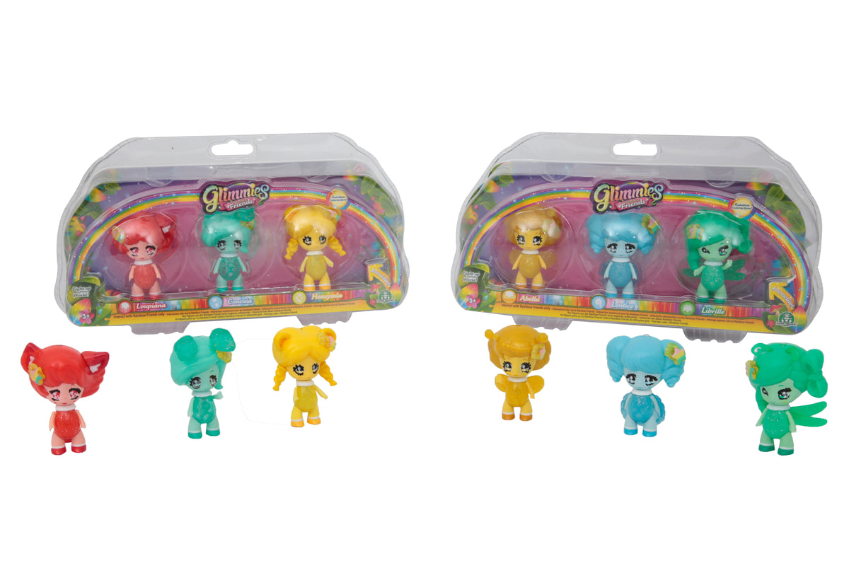 Glimmies Rainbow Friends Set 3 Personaggi Luminosi 6 cm Giochi Preziosi