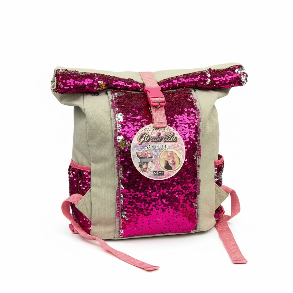 Nice Girabrilla Roll Top – Zaino con Paillettes Reversibili