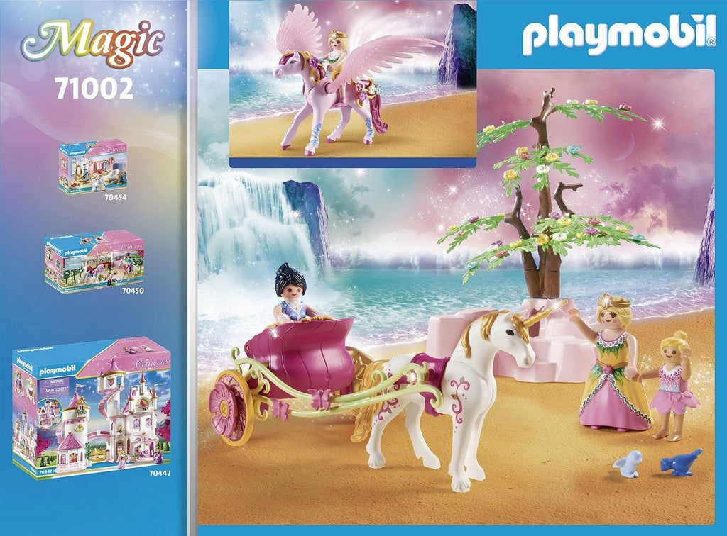CARROZZA CON UNICORNO E PEGASO