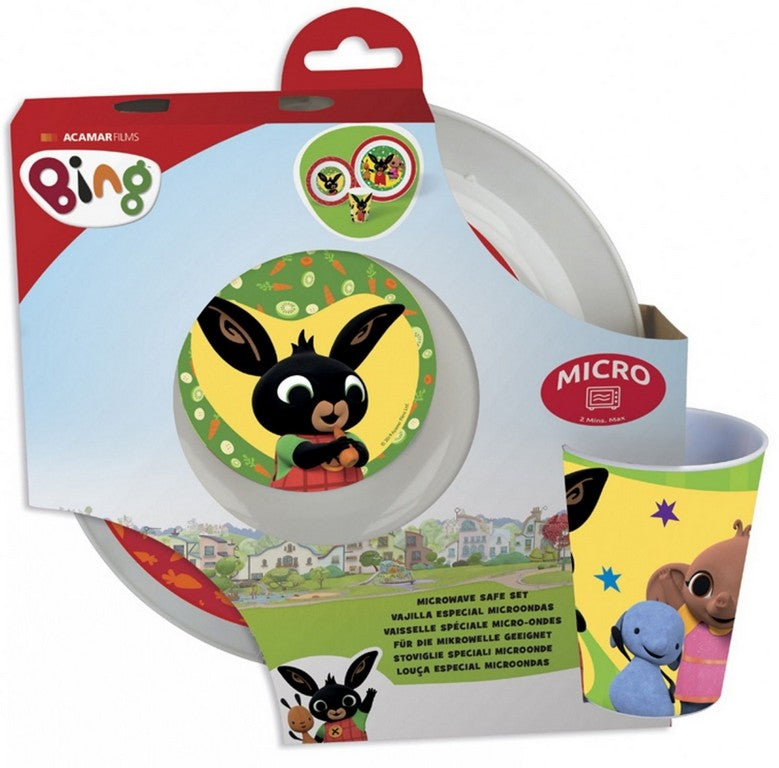 BING SET 3PZ 2 PIATTI + BICCHIERI M