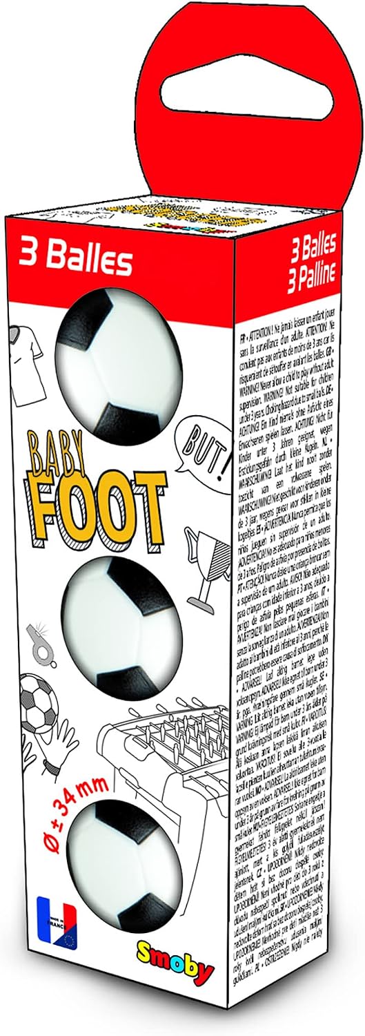 Confezione 3 Palline Calcio Balilla Smoby 34 mm