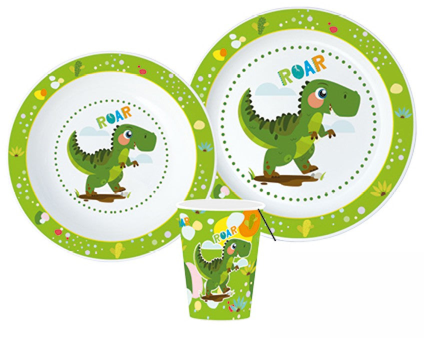 DINOSAURO SET 3 PZ 2 PIATTI + BICCH