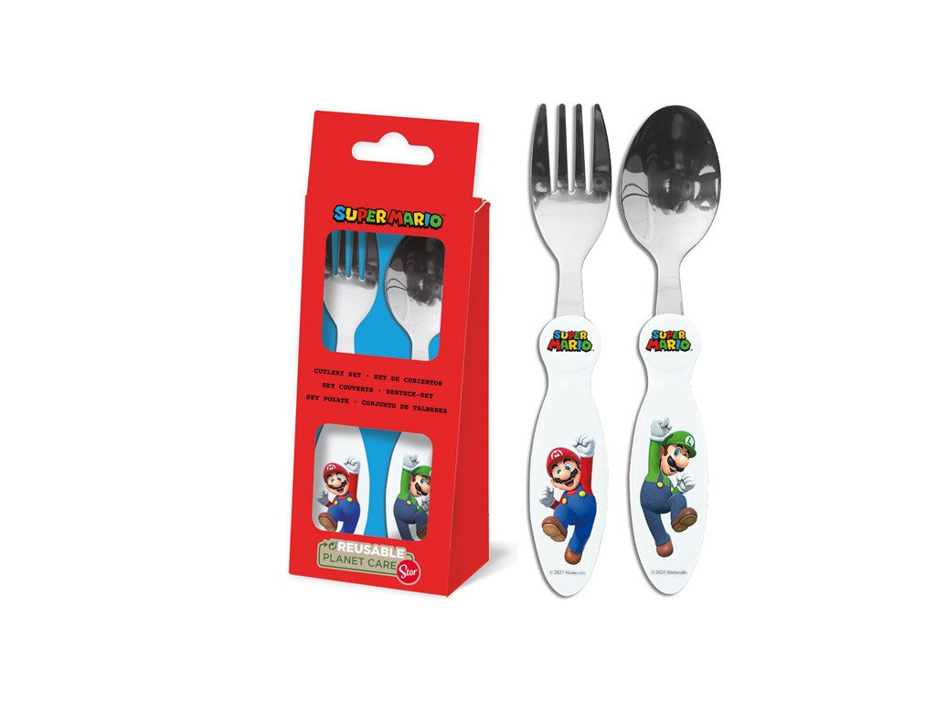 SUPER MARIO SET 2 POSATE ACCIAIO