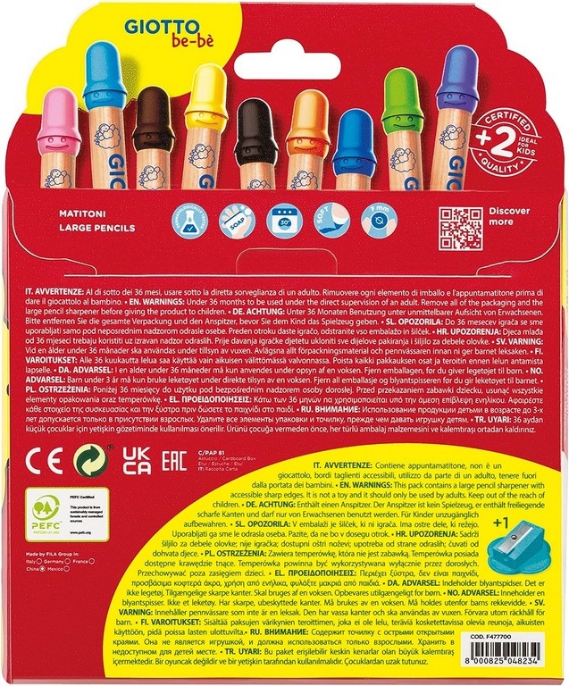GIOTTO BEBE MATITONI 12 COLORI