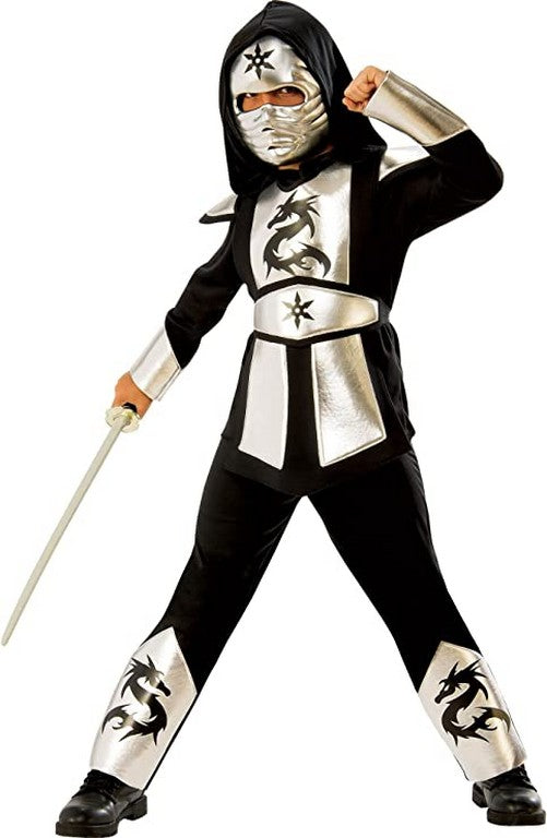 VESTITO NINJA DRAGO ARGENTO SIZE M