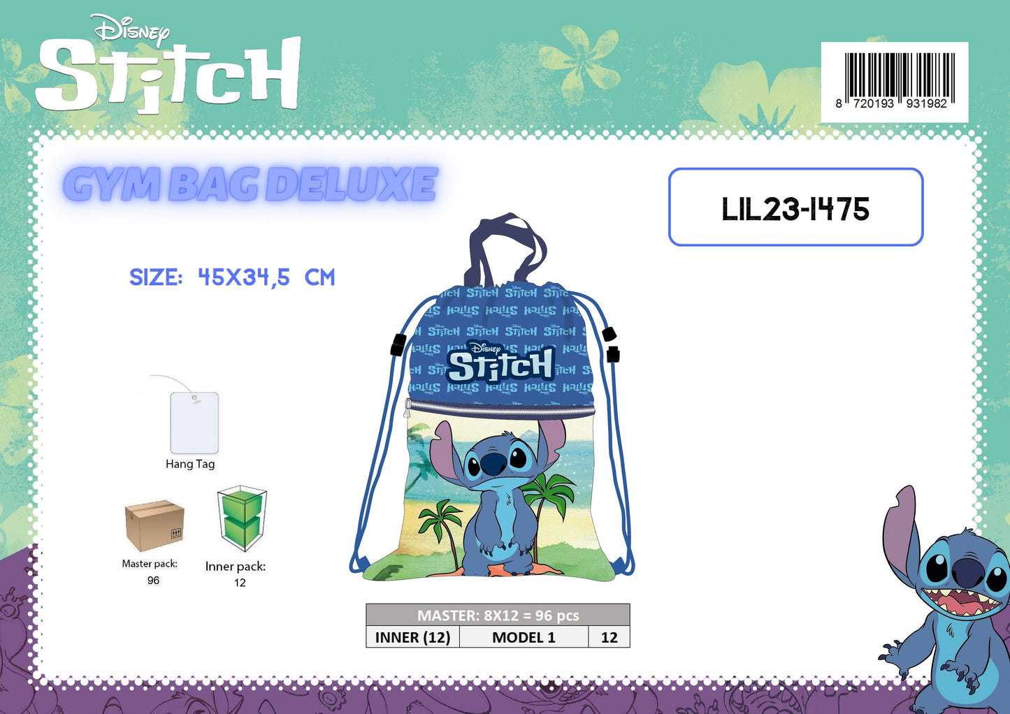 BORSA PALESTRA STITCH MASCHIO