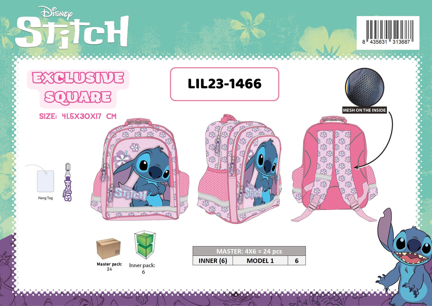 ZAINO STITCH QUADRATO GIRL