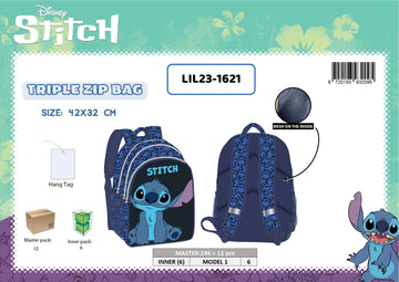 ZAINO 3 ZIP STITCH BOY