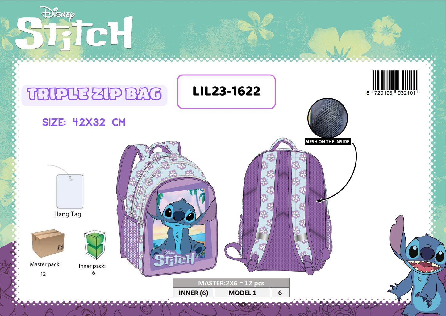 ZAINO 3 ZIP STITCH GIRL