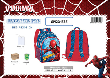 ZAINO 3 ZIP SPIDERMAN