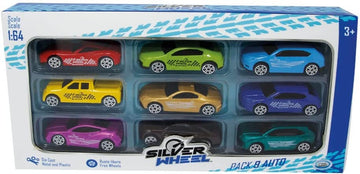 SILVER WHEEL PACK 9 AUTO 1:64