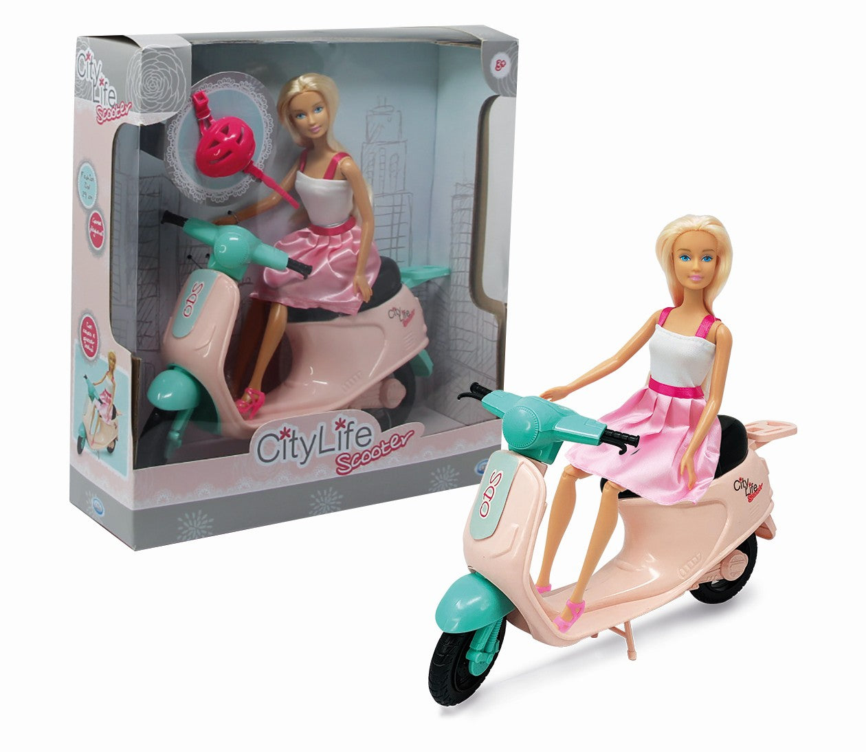 FASCHION DOLL CON SCOOTER CITY LIFE