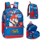 Super Mario – Zaino Scuola Organizzato Blu Panini con Tasche Porta Borraccia