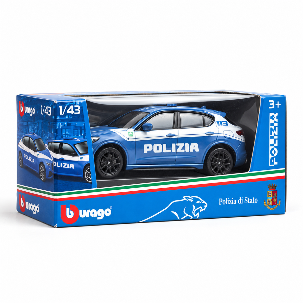 1:43 Bburago Alfa Romeo Stelvio Polizia di Stato – Modellino