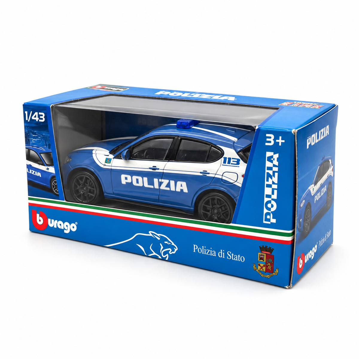 1:43 Bburago Alfa Romeo Stelvio Polizia di Stato – Modellino