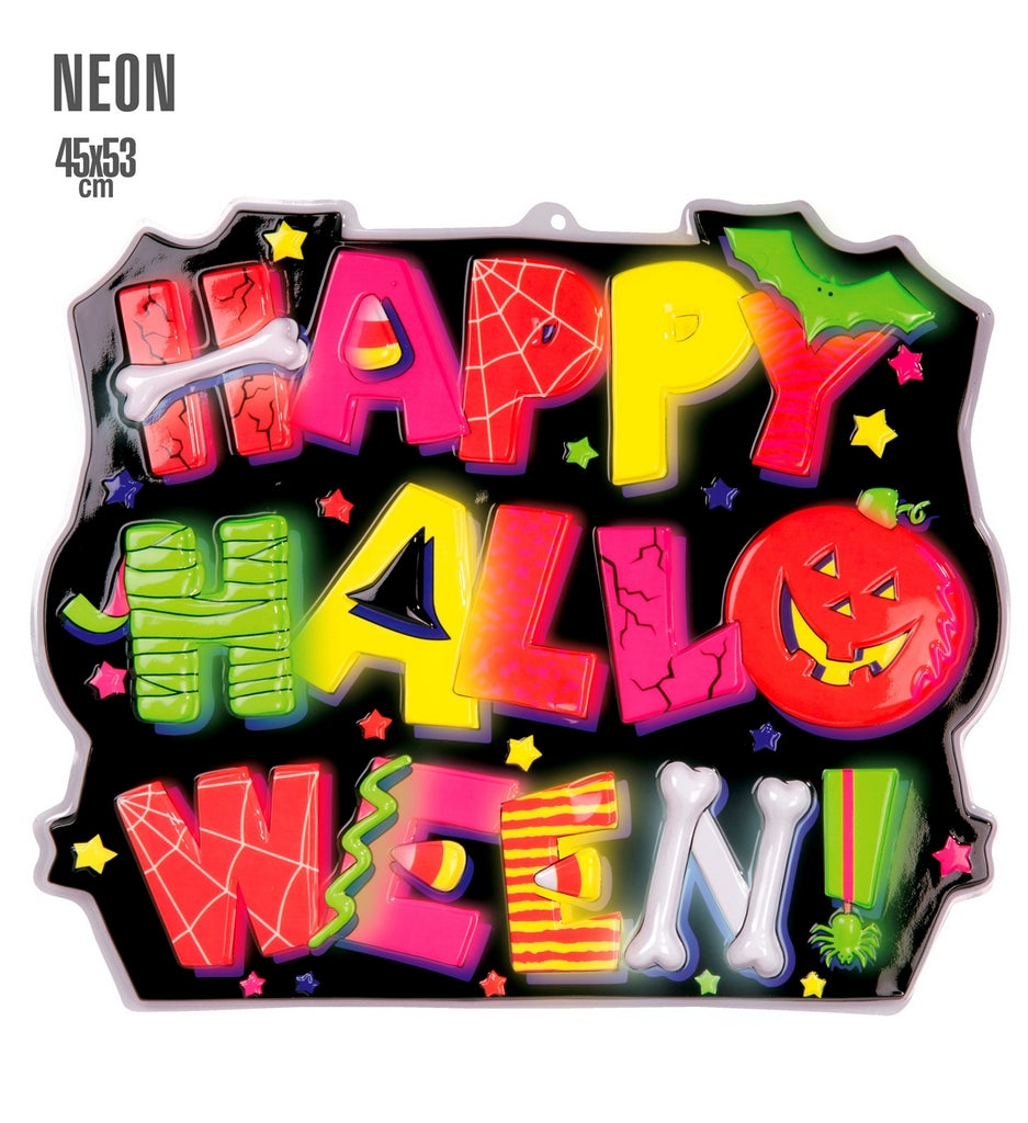INSEGNA HAPPY HALLOWEE3D FLUO 45X53