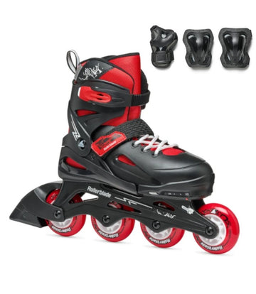 Pattini Rollerblade Fury Combo 33-38 Black/Red con Protezioni