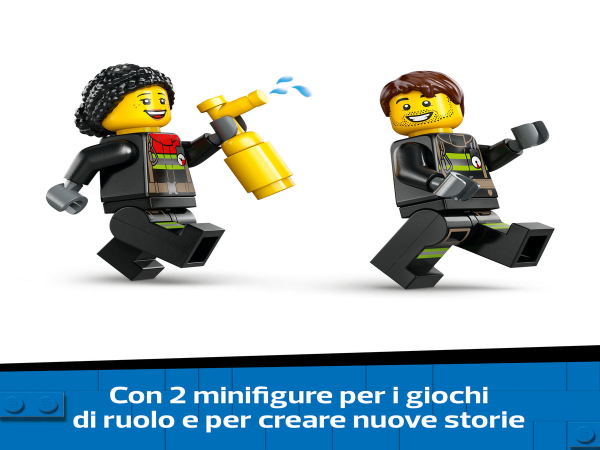 LEGO City 60463 Autopompa con Scala, Camion Giocattolo dei Pompieri con 2 Minifigure, Giochi Educativi per Bambini da 4 Anni