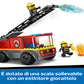 LEGO City 60463 Autopompa con Scala, Camion Giocattolo dei Pompieri con 2 Minifigure, Giochi Educativi per Bambini da 4 Anni