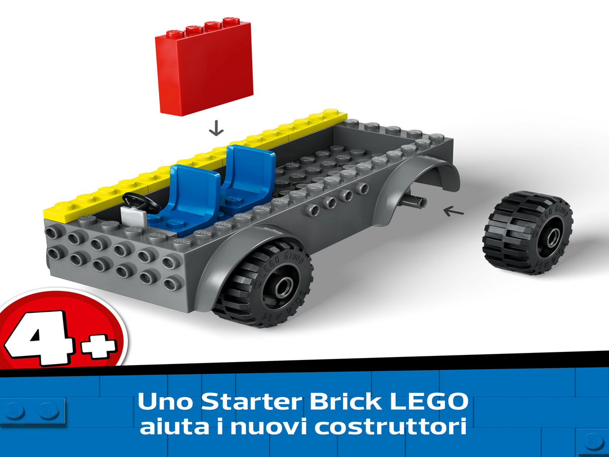 LEGO City 60463 Autopompa con Scala, Camion Giocattolo dei Pompieri con 2 Minifigure, Giochi Educativi per Bambini da 4 Anni