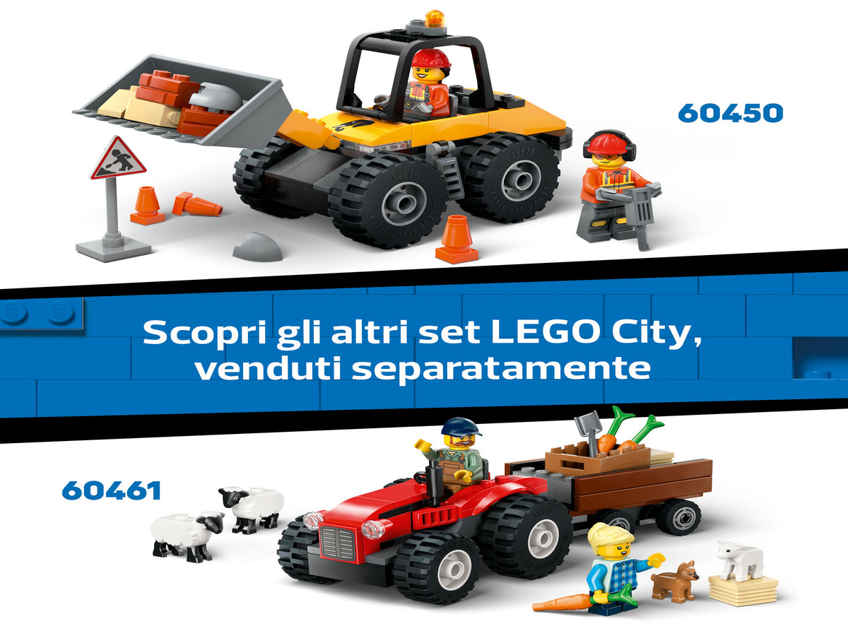 LEGO City 60463 Autopompa con Scala, Camion Giocattolo dei Pompieri con 2 Minifigure, Giochi Educativi per Bambini da 4 Anni