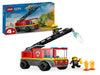 LEGO City 60463 Autopompa con Scala, Camion Giocattolo dei Pompieri con 2 Minifigure, Giochi Educativi per Bambini da 4 Anni