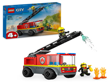 LEGO City 60463 Autopompa con Scala, Camion Giocattolo dei Pompieri con 2 Minifigure, Giochi Educativi per Bambini da 4 Anni
