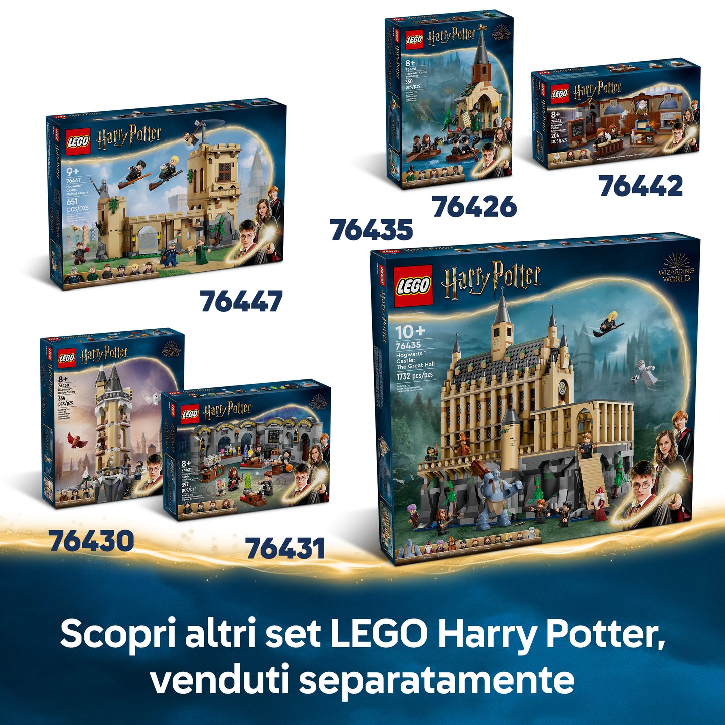 LEGO Harry Potter Castello di Hogwarts: Lezione di Incantesimi con 3 Minifigure e Funzione di levitazione, Giochi Bambini 8+