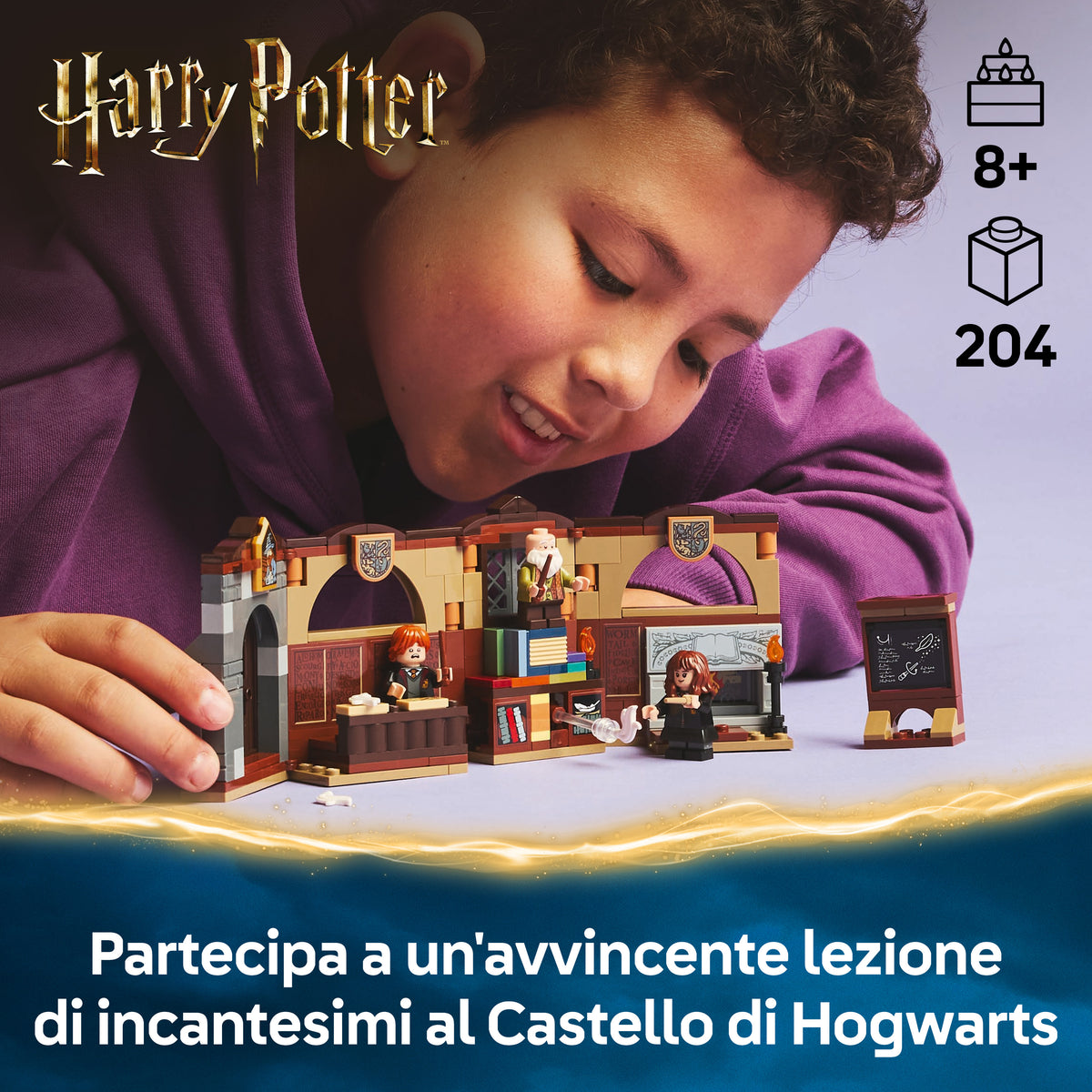 LEGO Harry Potter Castello di Hogwarts: Lezione di Incantesimi con 3 Minifigure e Funzione di levitazione, Giochi Bambini 8+