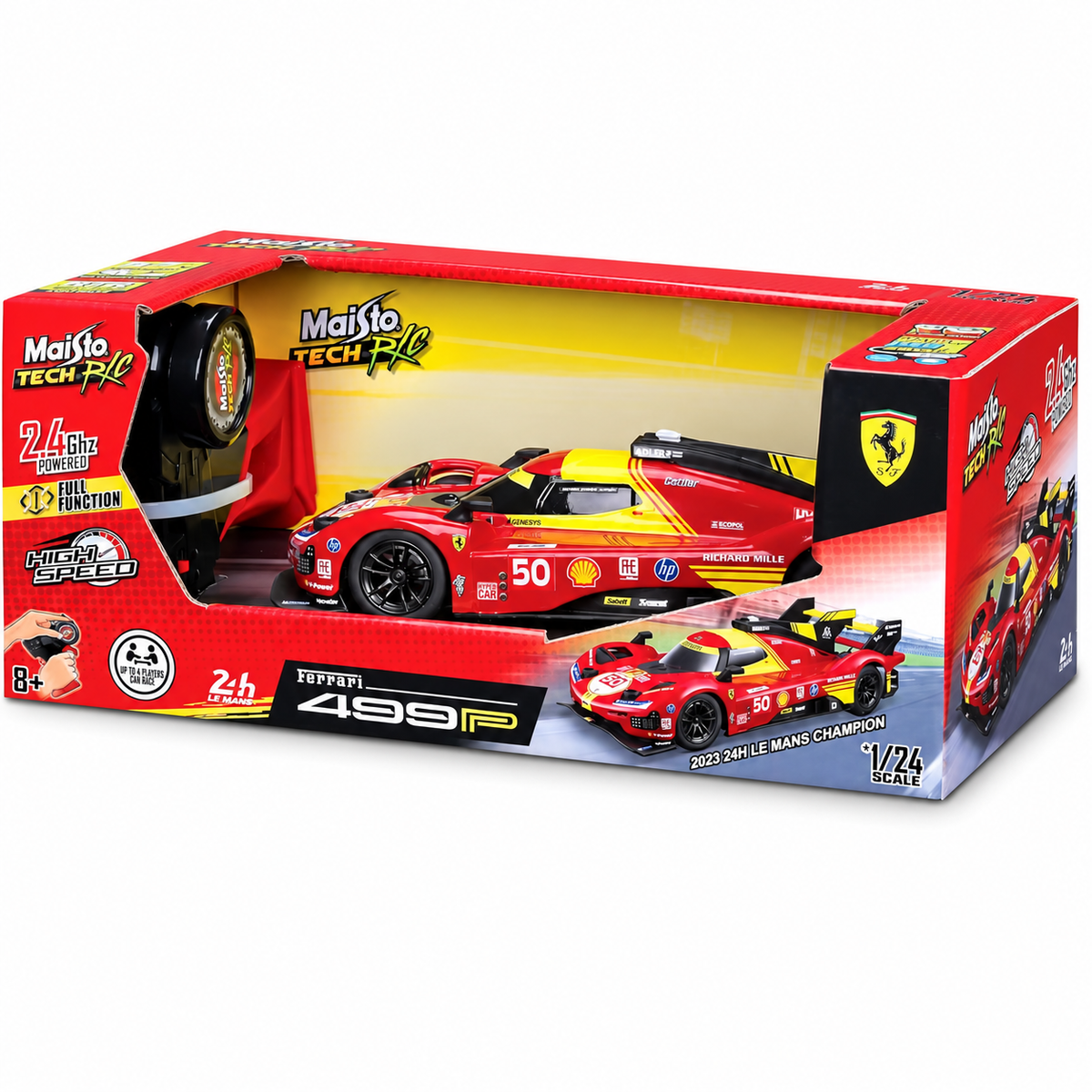 Maisto Tech Ferrari 499P n. 50 – Auto Radiocomandata 1:24 Vincitrice Le Mans 2024