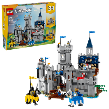 LEGO Creator 3 in 1 Castello del Cavaliere Medievale - Giocattolo Trasformabile in Scena di Torneo o in Villaggio - Include 6 Minifigure - Regalo Creativo per Bambini e Bambine da 9 Anni in su - 31168