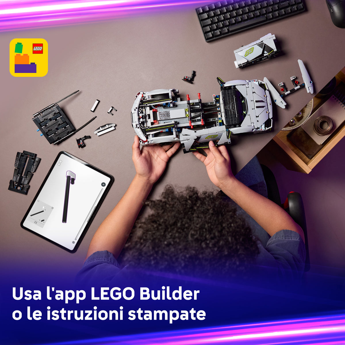 LEGO Technic Super Sports Car Lamborghini Revuelto - Macchina Giocattolo - Modello di Auto Telecomandata con Luci, Sterzo e Batteria Ricaricabile - Regalo per Bambini da 10 Anni in su - 42214