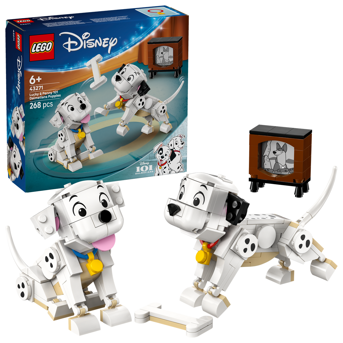 LEGO ǀ Disney 43271 Pongo e Peggy - La Carica dei Cento e Uno, Animali Giocattolo, Regalo per Bambine e Bambini da 6+ Anni