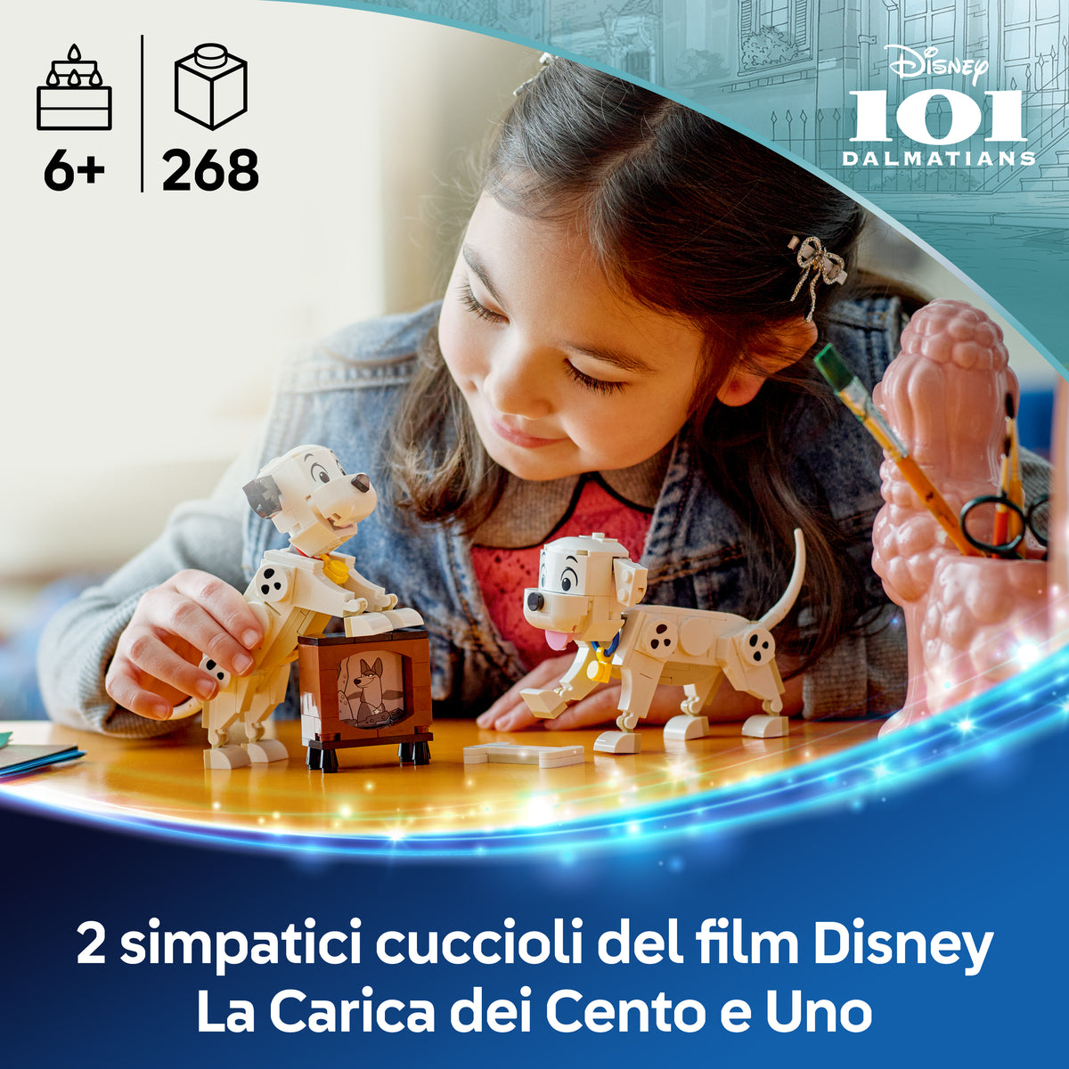 LEGO ǀ Disney 43271 Pongo e Peggy - La Carica dei Cento e Uno, Animali Giocattolo, Regalo per Bambine e Bambini da 6+ Anni