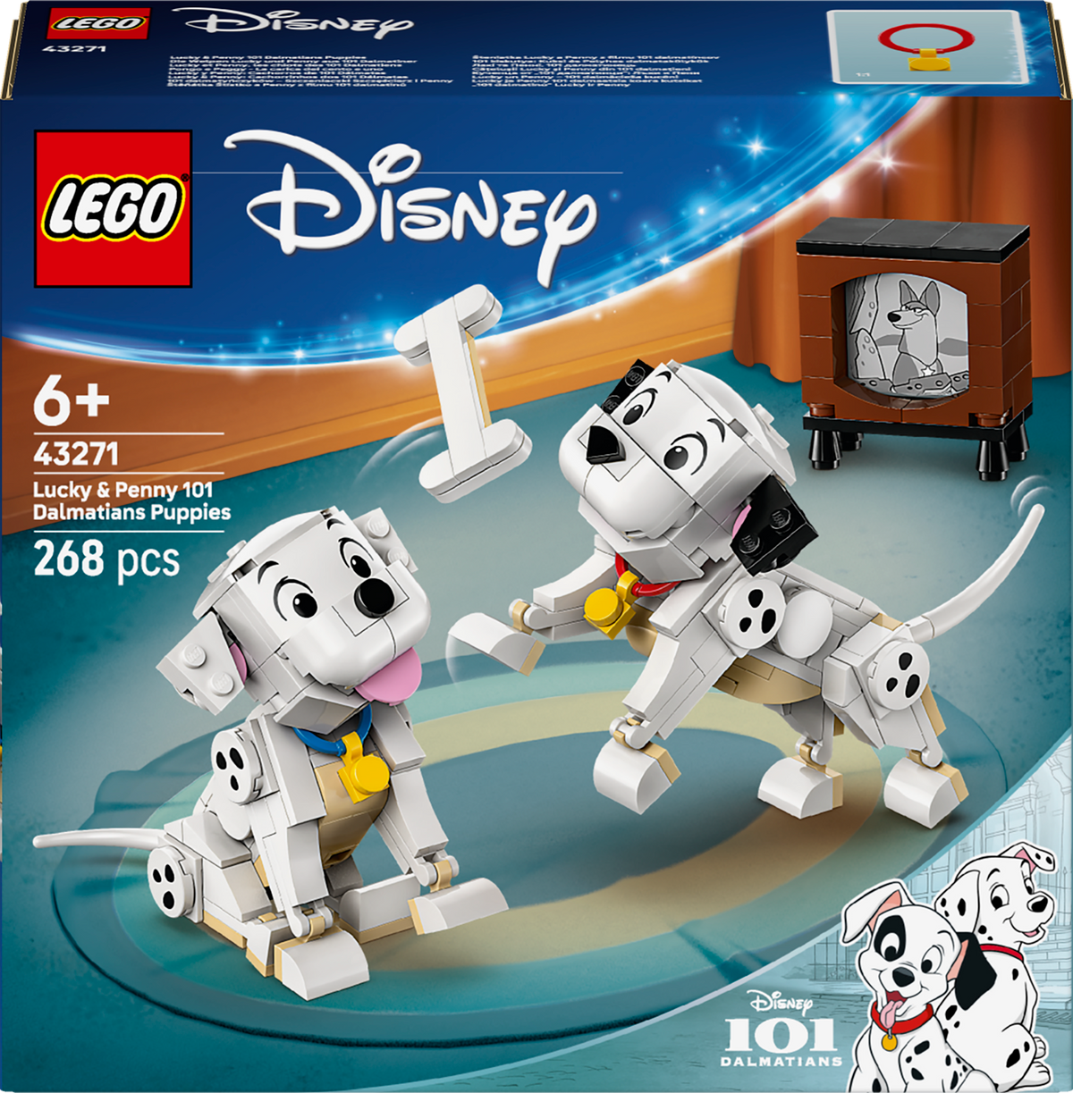 LEGO ǀ Disney 43271 Pongo e Peggy - La Carica dei Cento e Uno, Animali Giocattolo, Regalo per Bambine e Bambini da 6+ Anni