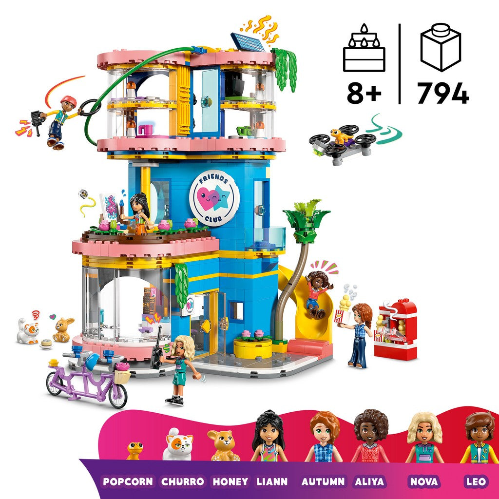 LEGO Friends 42689 Casa dell'Amicizia di Heartlake City, Giocattolo Miniatura da Costruire, 5 Mini Bamboline e 3 Animali, 8+