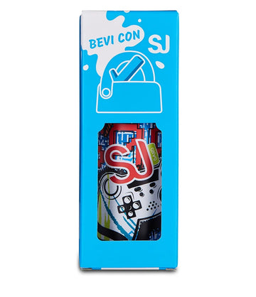 SJ Gang Gamer – Borraccia Termica con Cannuccia 460 ml in Acciaio Inox